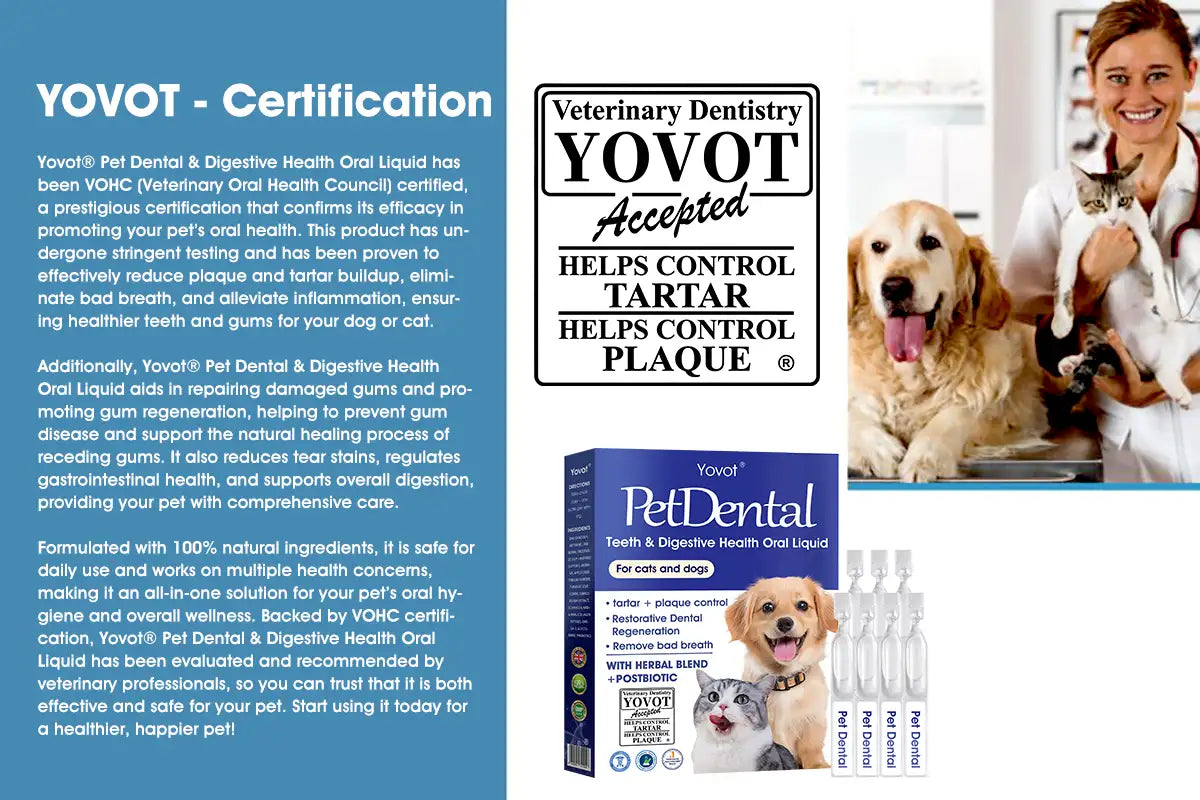 [Official Store]🇬🇧 Yovot® Pet Dental & Digestive Health Oral Liquid – Freshen Breath, Remove Tartar & Promote gum regeneration, stabilize teeth (for Cats & Dogs)  – Save 70% Today!