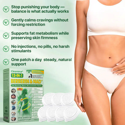 Official Store | ☀️☀️𝐂𝐥𝐞𝐚𝐫𝐞𝐧𝐚® Moringa Berberine + NAD+ 12-in-1 Nano Microneedle Patch(Just once a day, visible changes in 7 days)